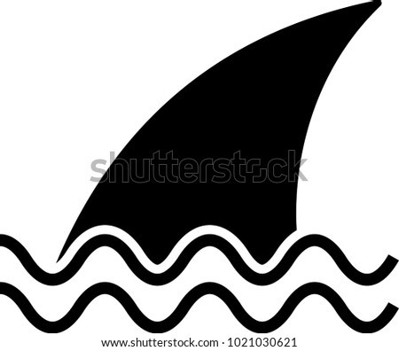Shark Fin Icon Design Raster Art Illustration