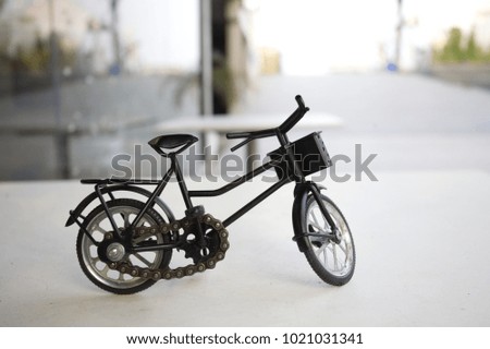 A Bicycle model toy on table