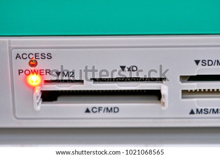 An internal 3.5 inch memory card reader for computer.
