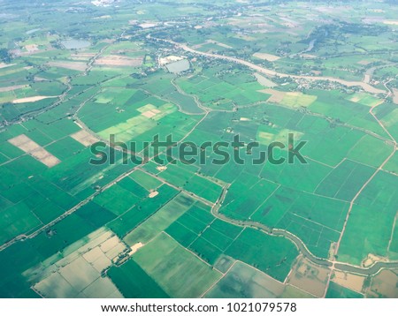 Agricultural area.(View from the plane window)