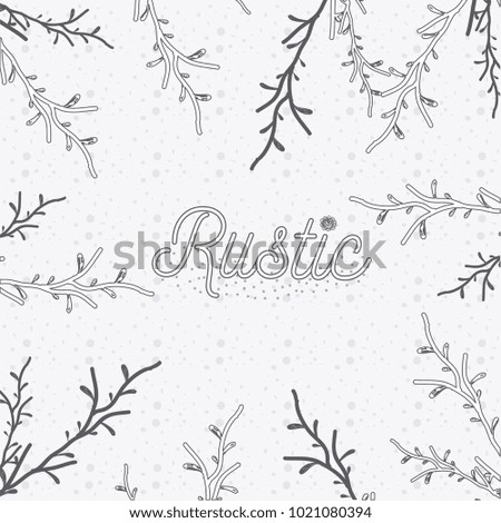 Rustic leaves hand drawn background