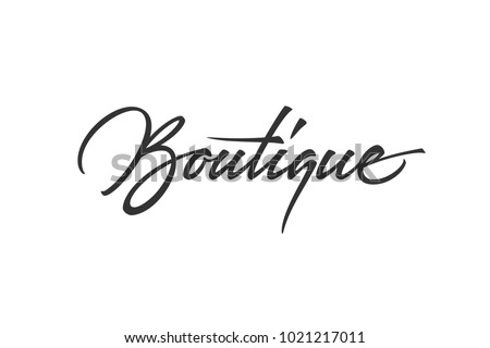 Boutique logo design. Vector sign lettering. Logotype calligraphy Royalty-Free Stock Photo #1021217011
