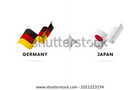 Germany versus Japan. Football. Vector illustration.