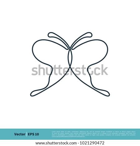 Butterfly Wing Icon Vector Logo Template Illustration Design. Vector EPS 10.