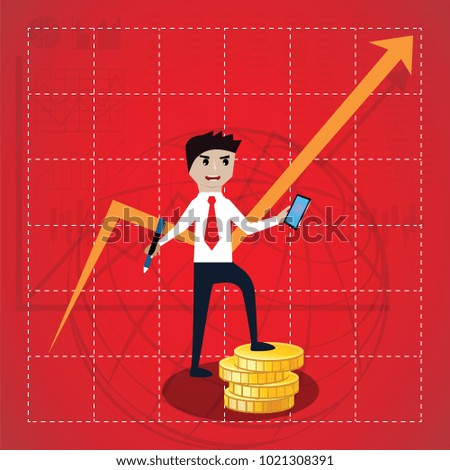 Business finance concept,Investor write the graph - vector illustration
