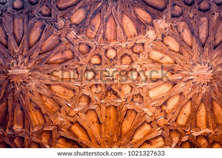 Geometrical wooden ceiling