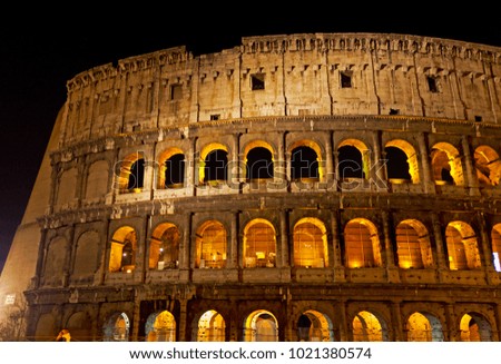 the Colosseum at night