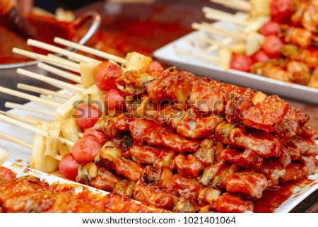barbecue background, street food