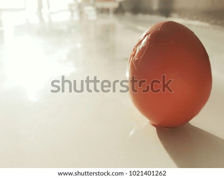 Blurry egg surface broken shell on white color background,need blur picture
