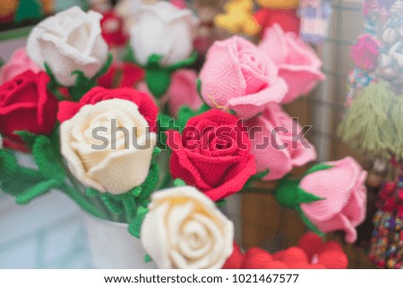 Colorful knitting fabric Rose
