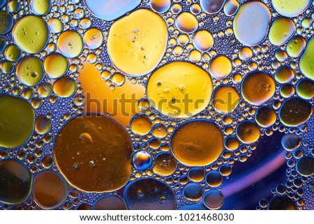 Macro up of liquid substances look like scientific image of cell and cell membrane