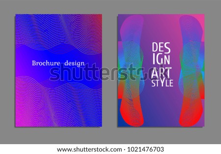 Cover design template set with abstract lines modern different color gradient style on background for decoration presentation, brochure, catalog, poster, book, magazine etc. Vector Illustration.