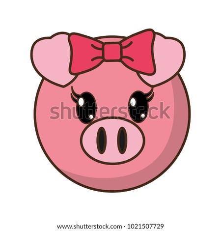 female pig head cute animal