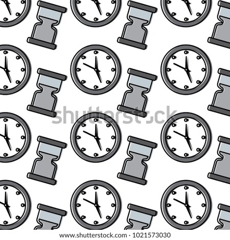 round clock hourglass time symbol background