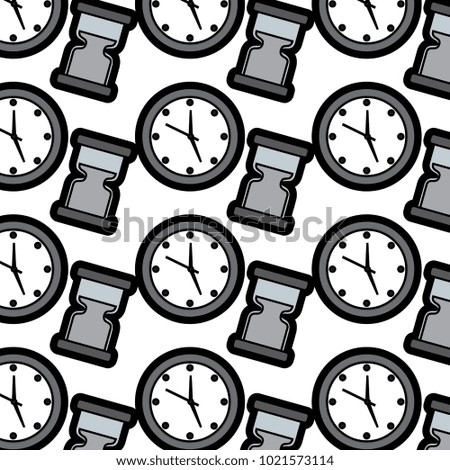 round clock hourglass time symbol background