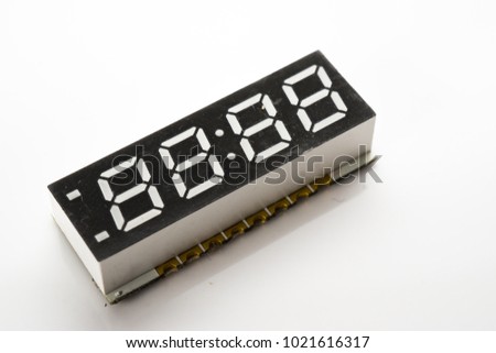 Surface mount 7-segment Binary digit on white isolated background