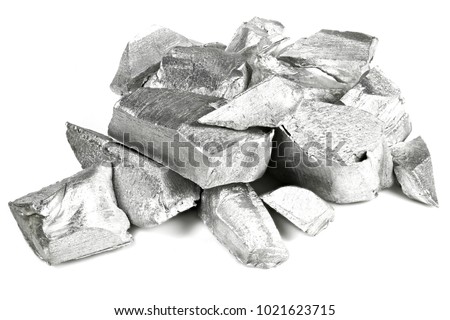 99.99% fine aluminum isolated on white background Royalty-Free Stock Photo #1021623715