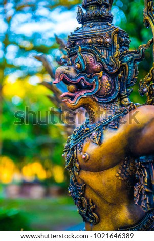 Garuda Statue in Cherntawan International Meditation Center, Thailand.