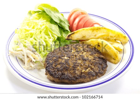 This is a picture of hamburger steak dinner I ate in one day.