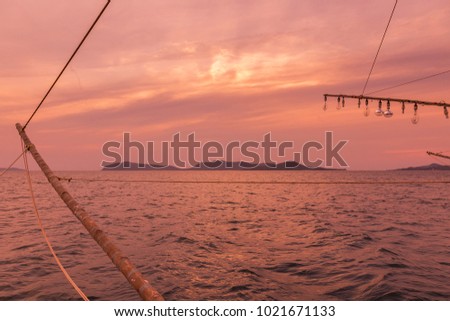 wooden fisherman boat on the sea