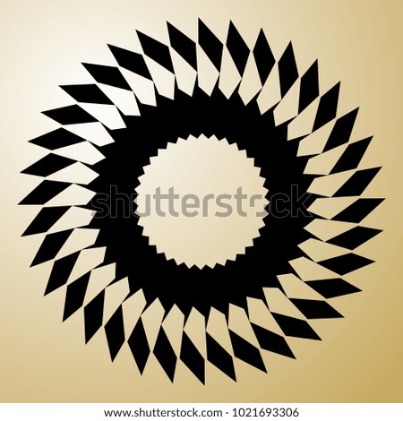 Geometric radial element. Abstract concentric, radial geometric motif