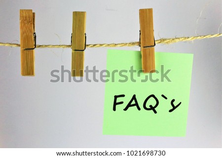 An concept Image of a FAQ´s note with copy space