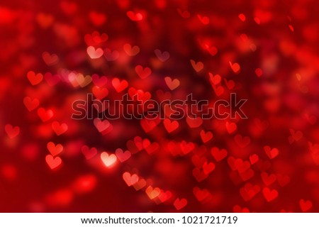 Valentine's day background. Hearts bokeh and shine