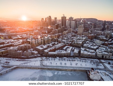 Montreal winter sunset