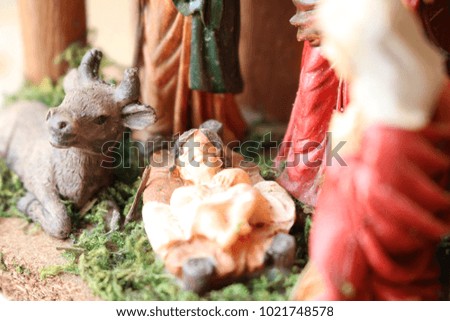 decoration of ceramic figures for the birth of Jesus Christ