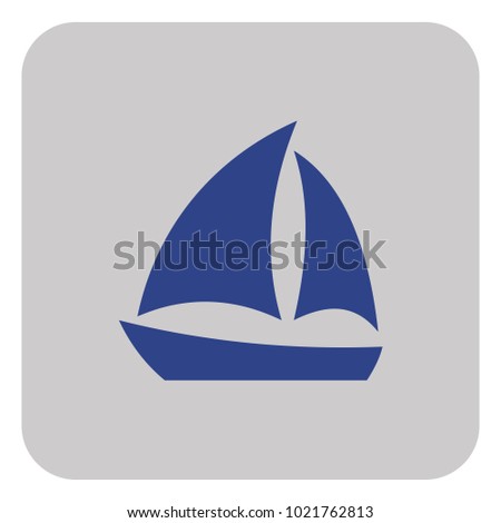 Sailboat icon simple flat style vector sign