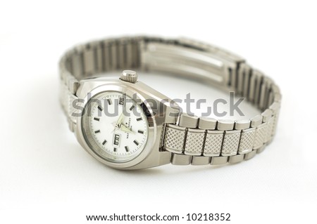 Wrist watch on white background