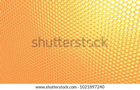 Macro, honeycomb. Background of orange, yellow hexagons