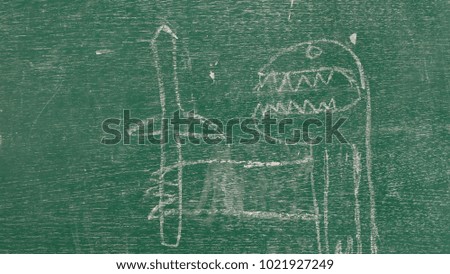 monster on blackboard