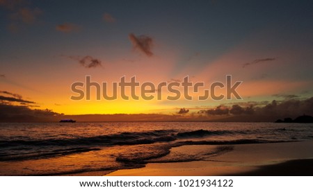 Beach sunset in Hawai'i