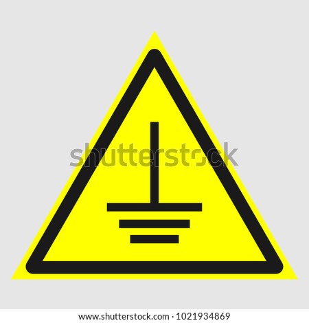 Electric grounding sign. Electric grounding symbol. Royalty-Free Stock Photo #1021934869