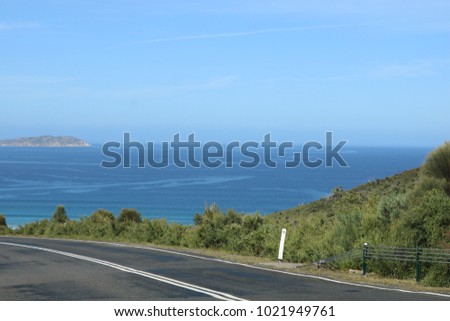 Australian coast and islands from the road