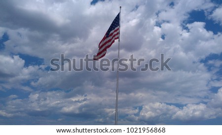 US Flag on a pole