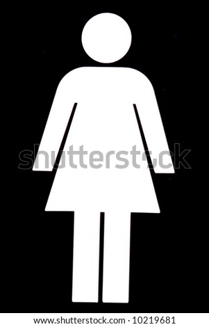 Female WC sign on a black background