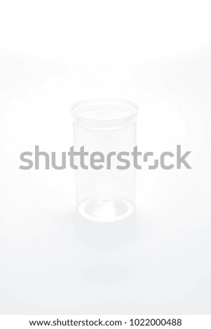 empty plastic jar isolated on white background