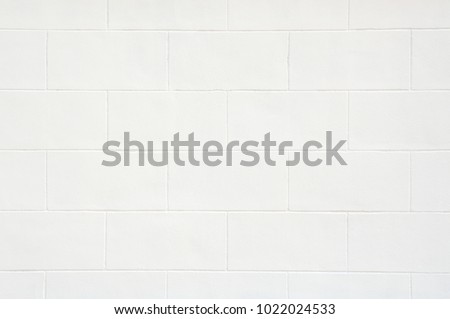 Cinderblock Wall White Color Painted  Royalty-Free Stock Photo #1022024533