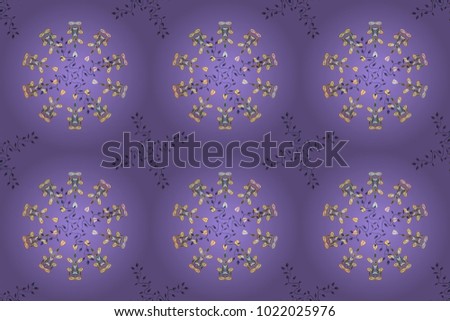 Raster colored design abstract mandala sacred geometry illustration on a violet, white and neutral colors.