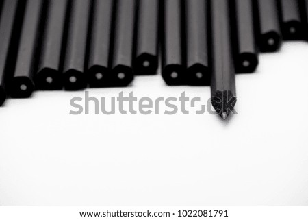 Black Pencil isolated on white background : concept of Idea, Creative and office