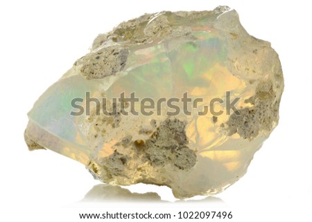 Ethiopian welo opal isolated on white background
