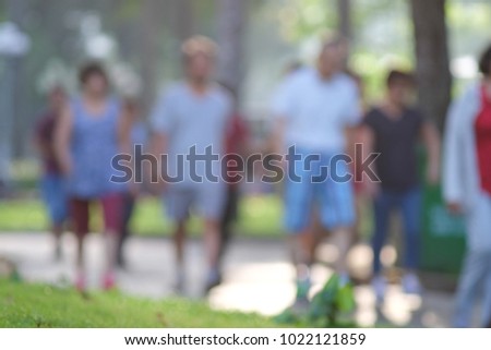 Defocused, blurry, out of focus. Royalty high quality free stock photo image of people do exercise morning in a park. The people who exercise in the park are very crowd. Ho Chi Minh city, Vietnam