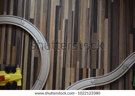 children's road on a wooden background