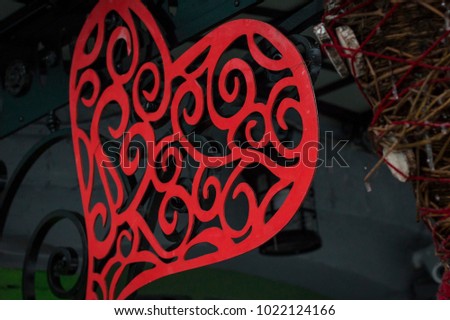 Love symbol, St. Valentine's day concept, Love wooden background