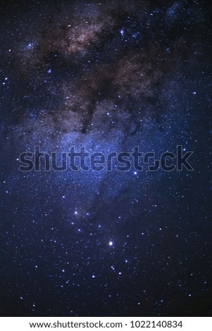 The center of milky way galaxy and space dust in the universe, Night starry sky with stars 