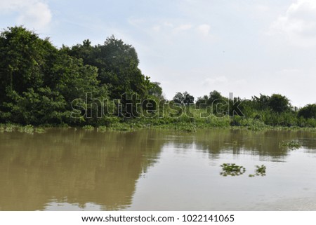 Scenery of the beautiful landscape at Saigon River in Ho Chi Minh City, Vietnam, Asia