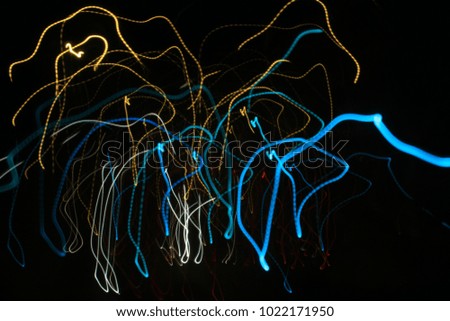 Abstract city lights in long exposure