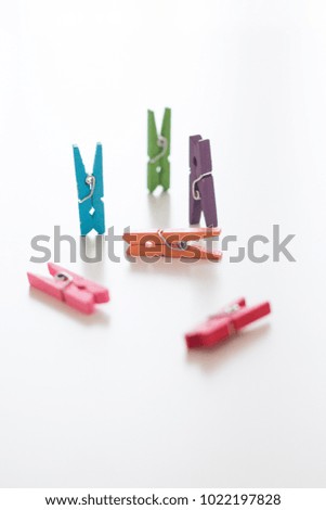 Colorful wooden clips